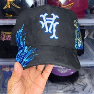 Black and Blue Embroidered Cap